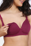 Zivame Maternity Padded Non Wired 3/4th Coverage Nursing Bra - Beet Red — thumbnail 5